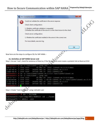 SSL Configuration within SAP HANA | PDF | Computer Software and ...