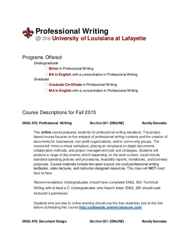 The Writing Center professional writing course