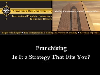 Franchising Is It a Strategy That Fits You? 