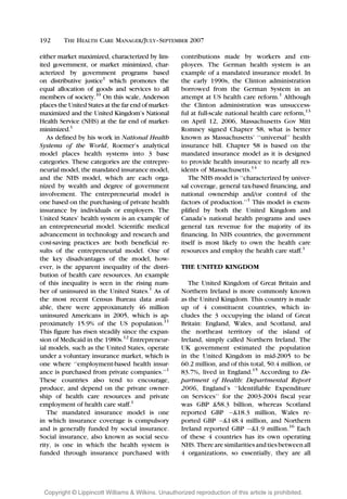 A Comparative Analysis Of The UK And US Health Care Systems | PDF