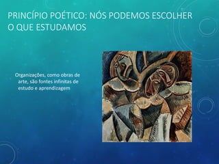 PRINCÍPIO POÉTICO: NÓS PODEMOS ESCOLHER
O QUE ESTUDAMOS
Organizações, como obras de
arte, são fontes infinitas de
estudo e aprendizagem
 