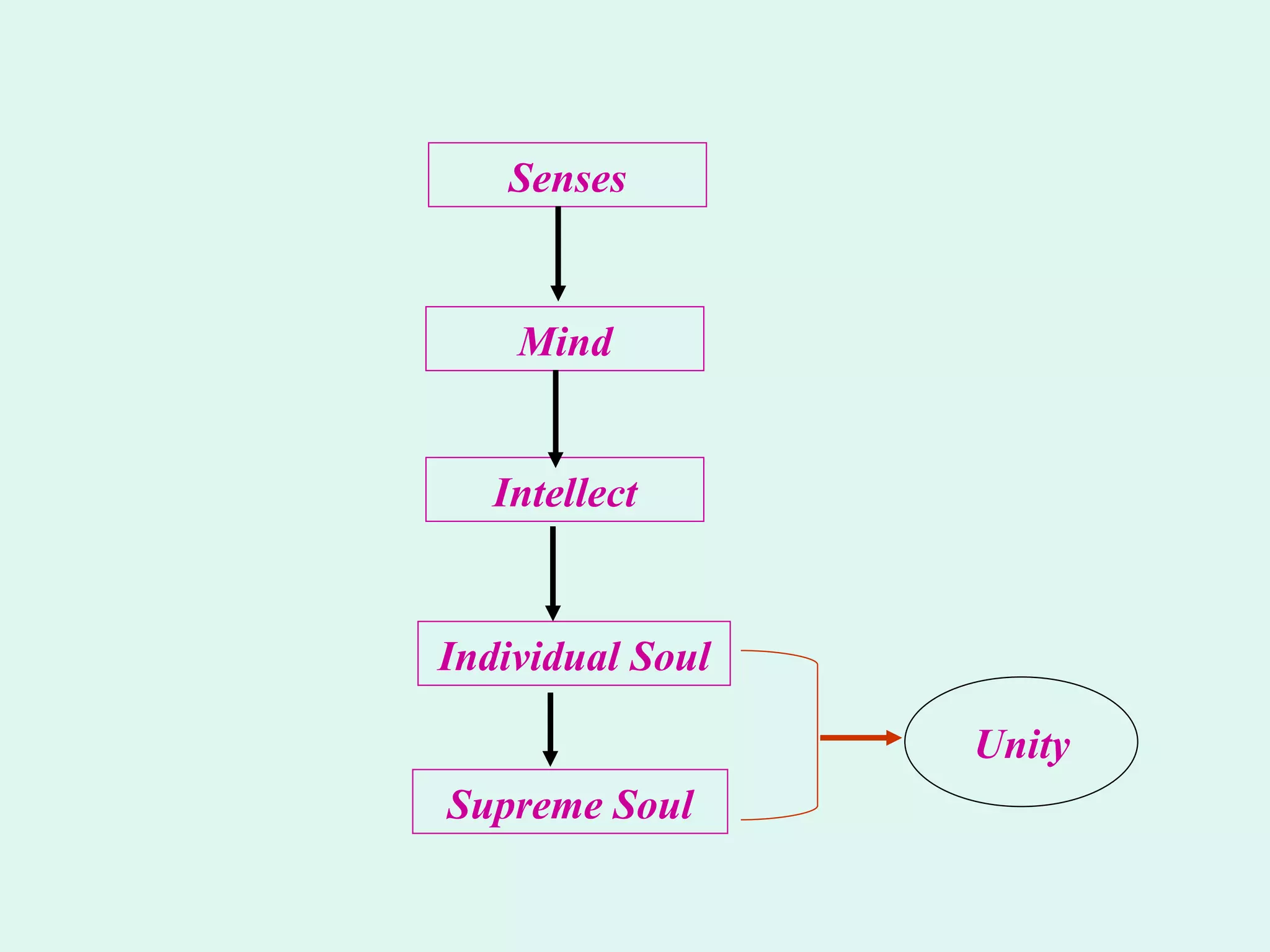 Senses Mind Intellect Individual Soul Supreme Soul Unity 
