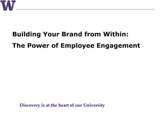 Building Your Brand from Within: The Power of Employee Engagement Discovery is at the heart of our University 