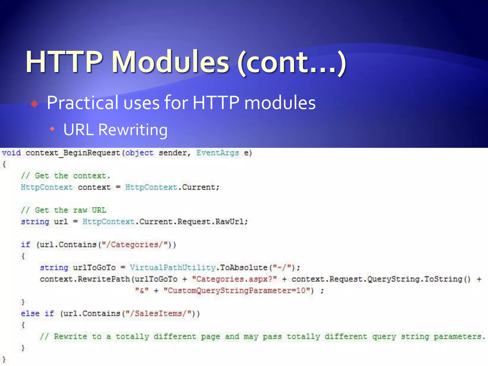 Advanced Asp.Net Concepts And Constructs