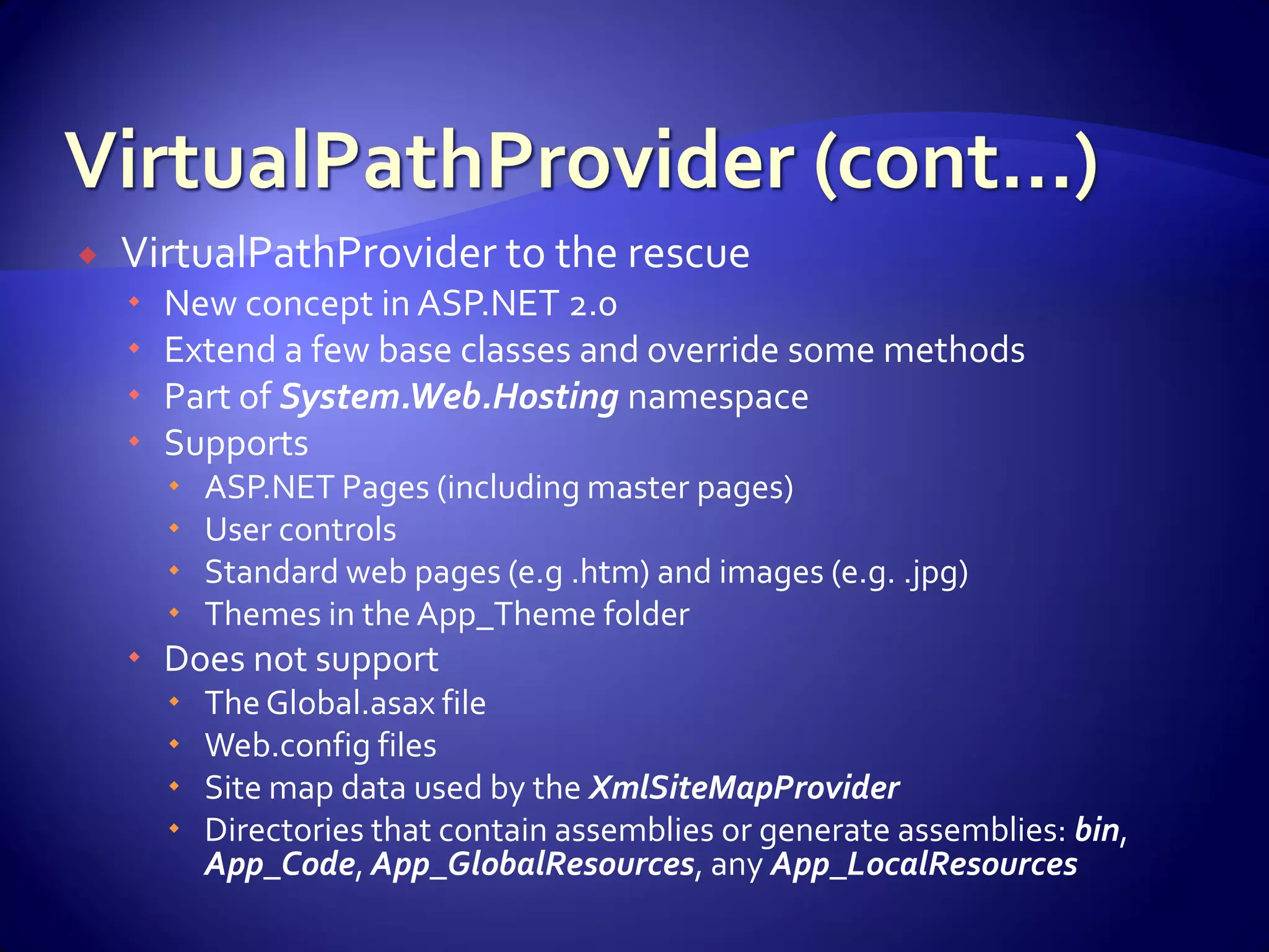 Advanced Asp.Net Concepts And Constructs