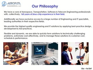 Aeroflite Capabilities Brochure: Aerospace Systems Engineering | PPT