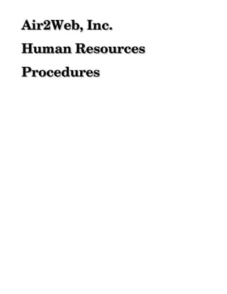 Air2Web, Inc.
Human Resources 
Procedures
 