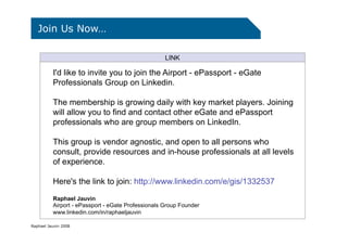 Airport ePassport  eGate Professionals Group Introduction