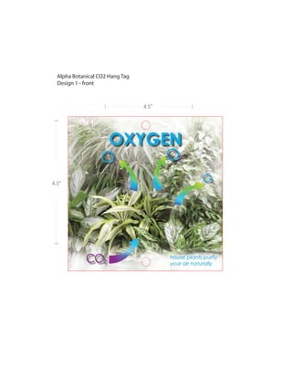 4.5”
4.5”
Alpha Botanical CO2 Hang Tag
Design 1 - front
OXYGEN
O2O2
CO2
O2
 