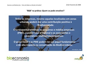 Estratégias de Business & Biodiversity