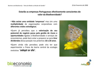 Estratégias de Business & Biodiversity