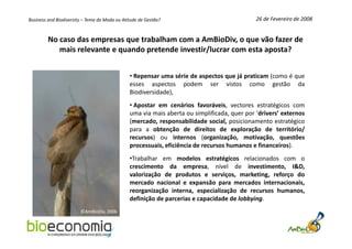 Estratégias de Business & Biodiversity