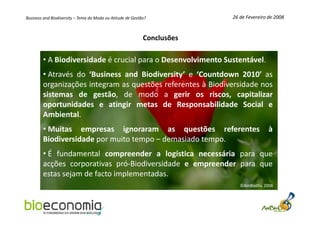 Estratégias de Business & Biodiversity