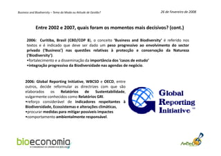 Estratégias de Business & Biodiversity