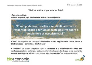 Estratégias de Business & Biodiversity