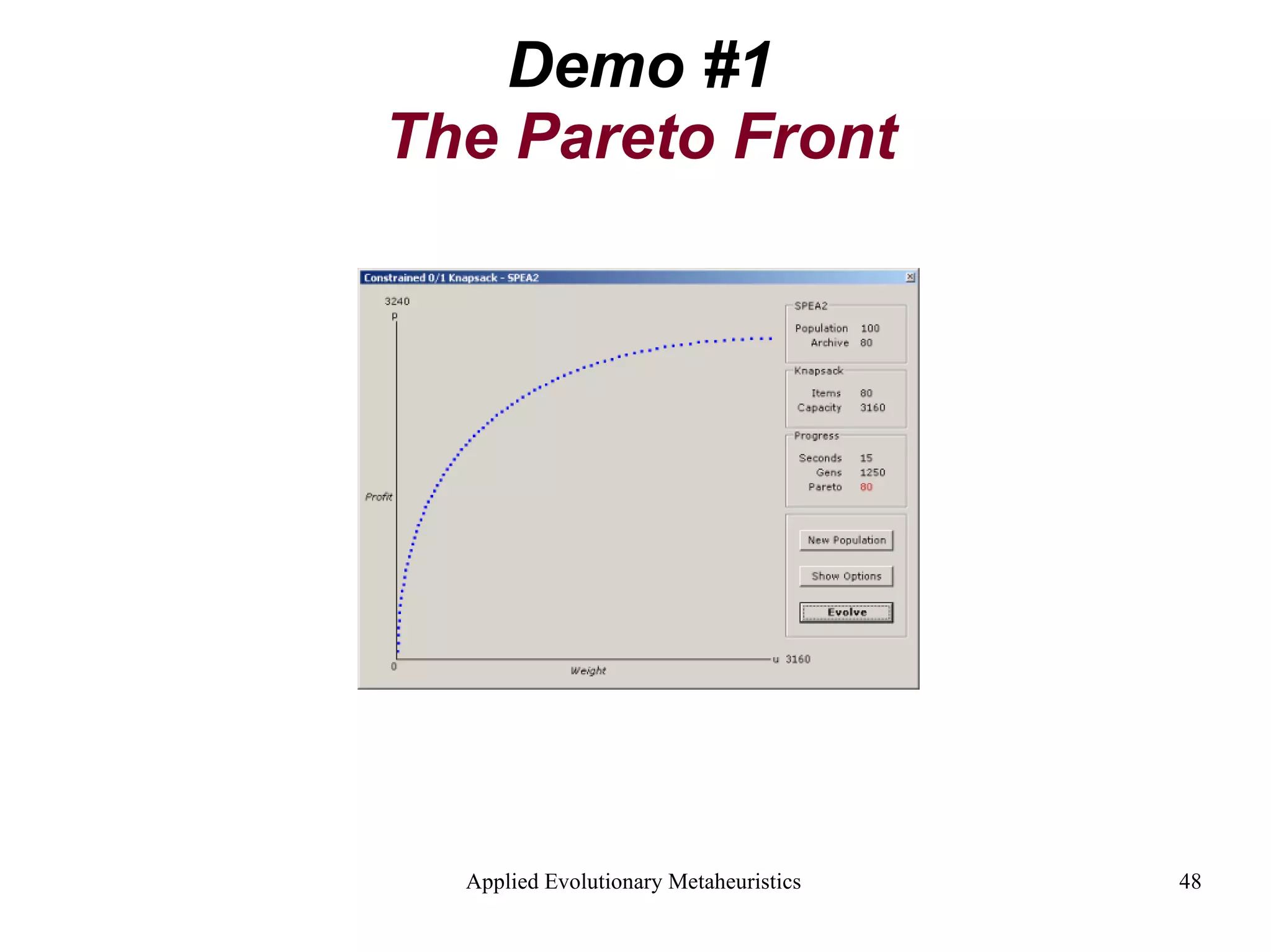 Demo #1 The Pareto Front 