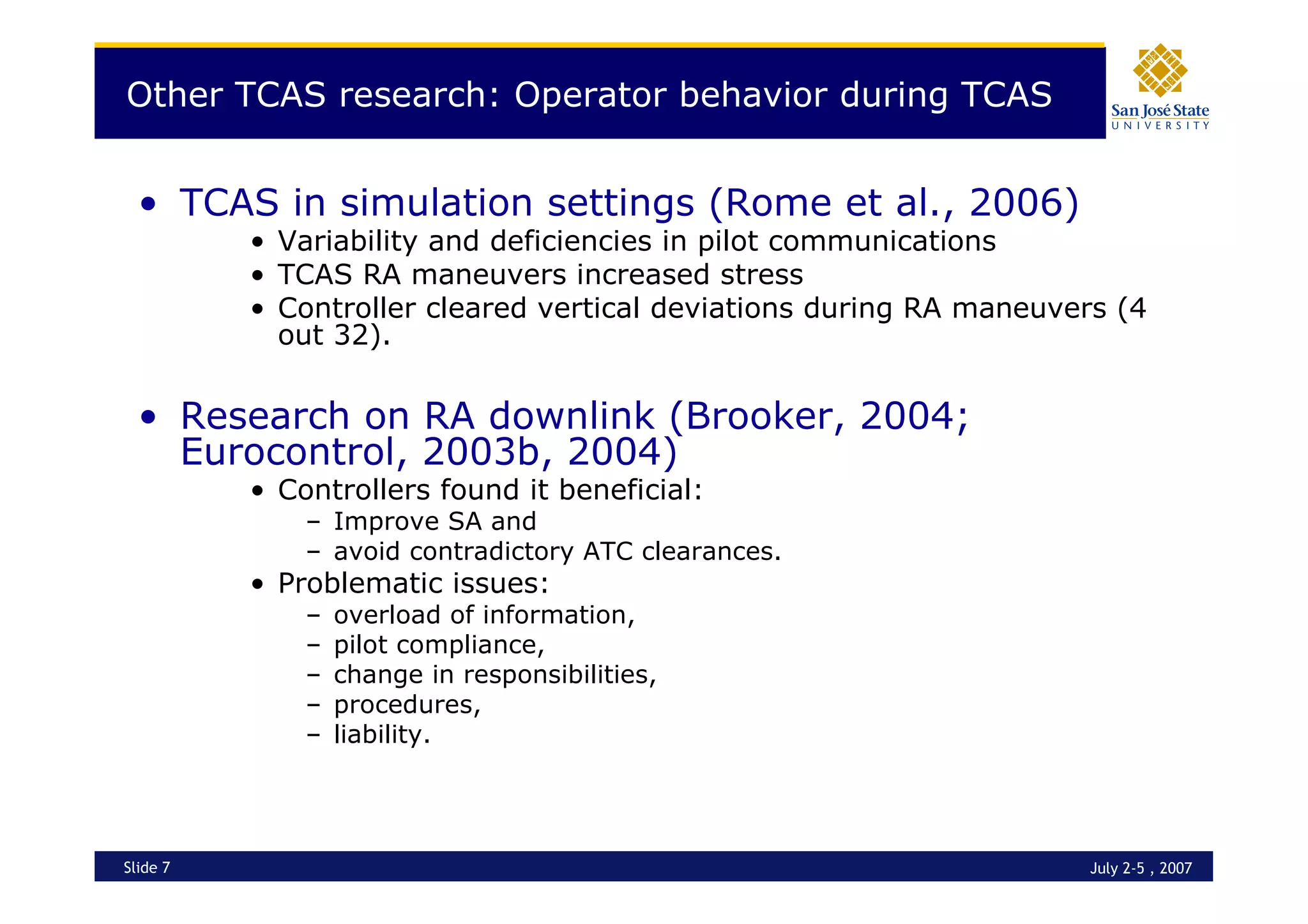 Operational Errors - Interaction with TCAS RAs