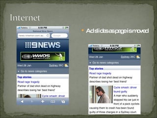 Ad slides as page is moved 