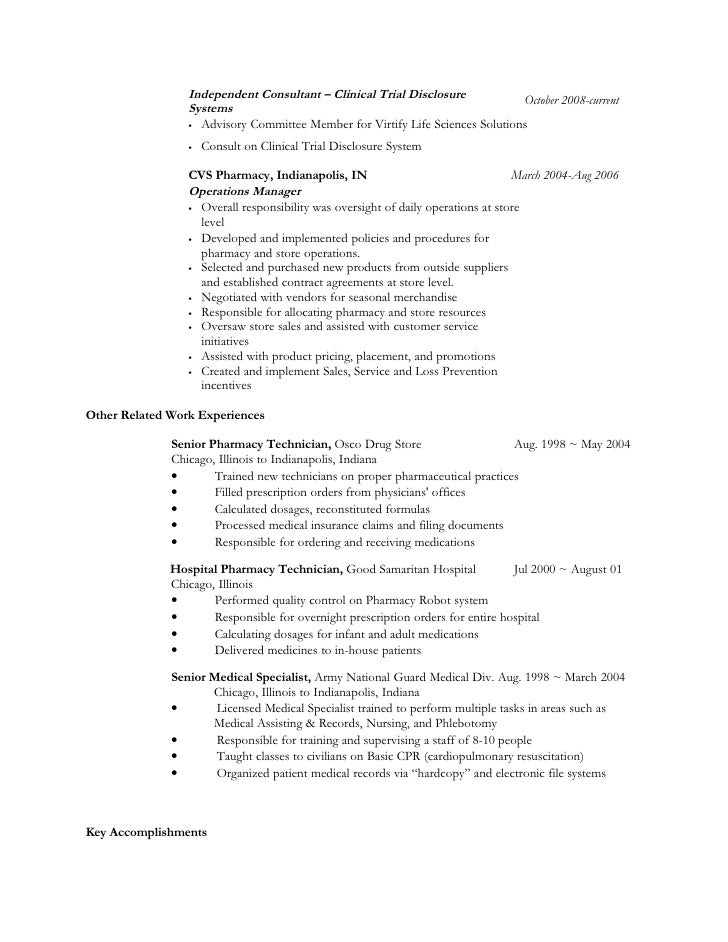 cvs pharmacy resume