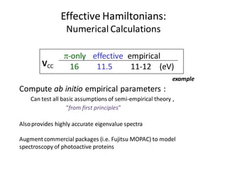 Effective Hamiltonians:
                  Numerical Calculations

                 -only effective empirical
        VCC ...