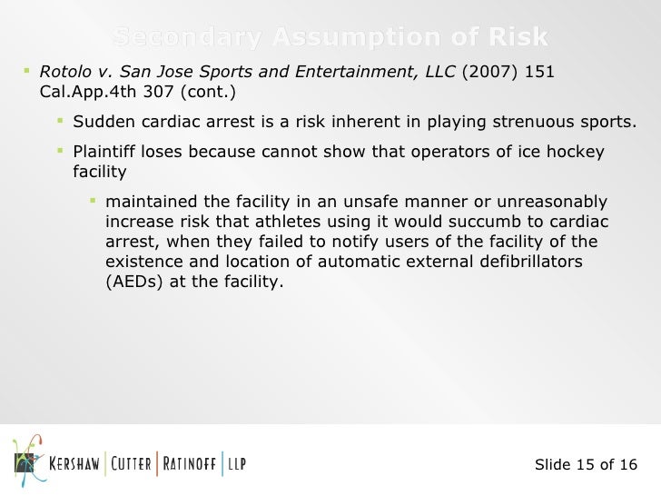 Assumption Of Risk In Premises Liability