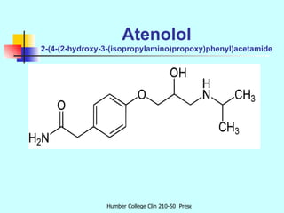 Atenolol 2-(4-(2-hydroxy-3-(isopropylamino)propoxy)phenyl)acetamide                                                       ...