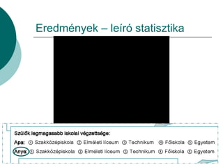Eredmények – leíró statisztika 