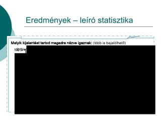 Eredmények – leíró statisztika kérdés 