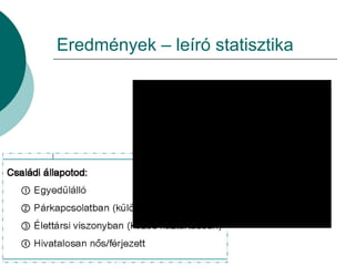 Eredmények – leíró statisztika 