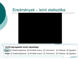 Eredmények – leíró statisztika 