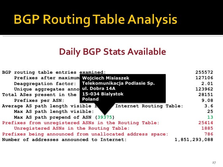 bgp routing table size