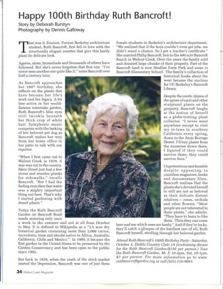Ruth Bancroft Centenary