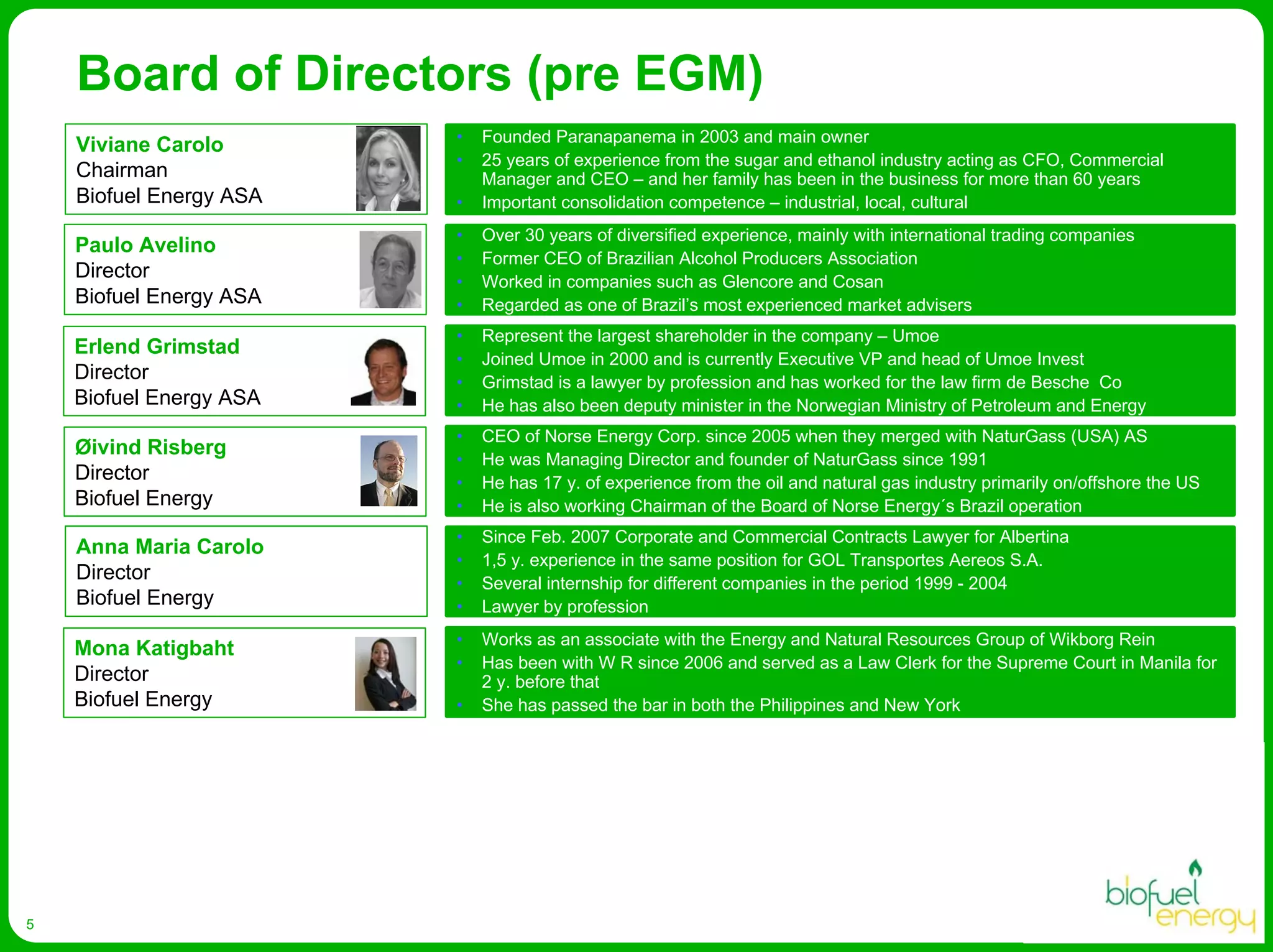Biofuel Energy Asa Presentation Egm April 2008