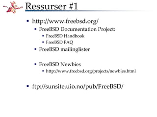 Bli kjent med FreeBSD!