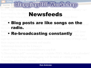Blogging 101 Workshop