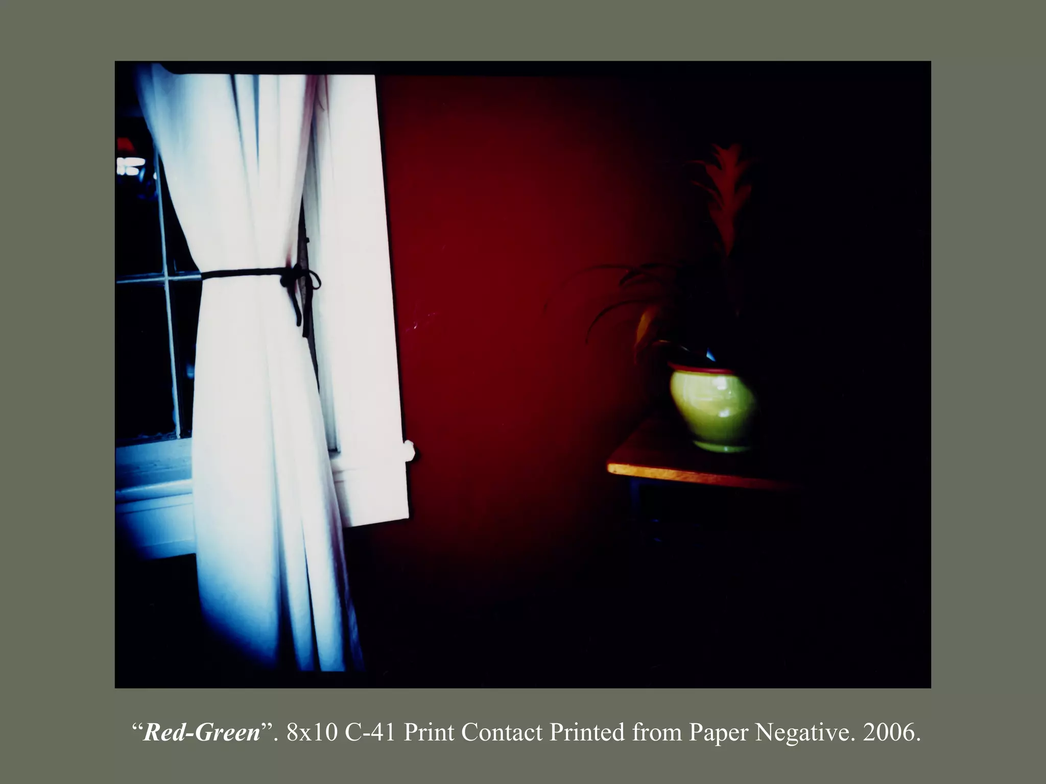 “Red-Green”. 8x10 C-41 Print Contact Printed from Paper Negative. 2006.
 