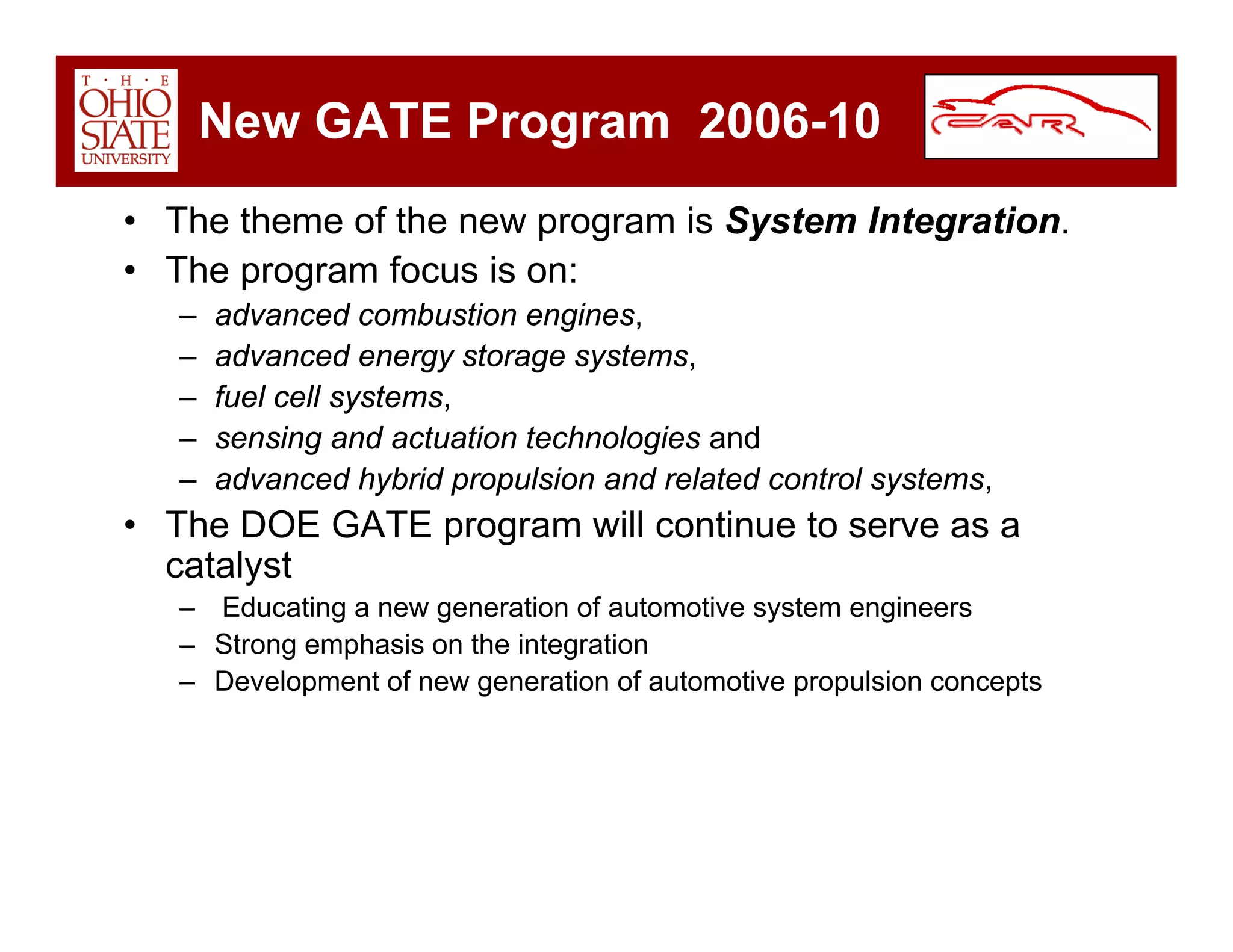 Car Overview Dec 2008