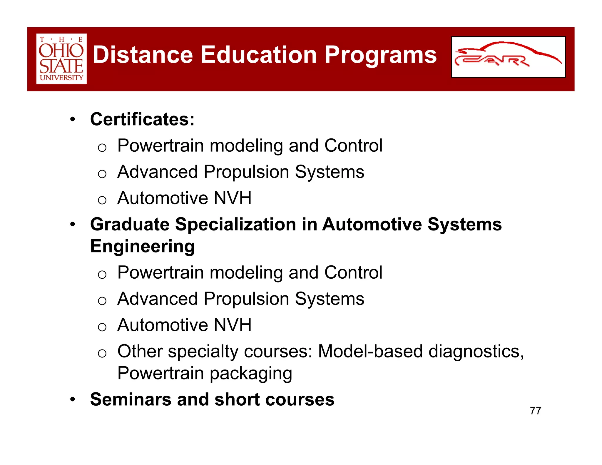 Car Overview Dec 2008