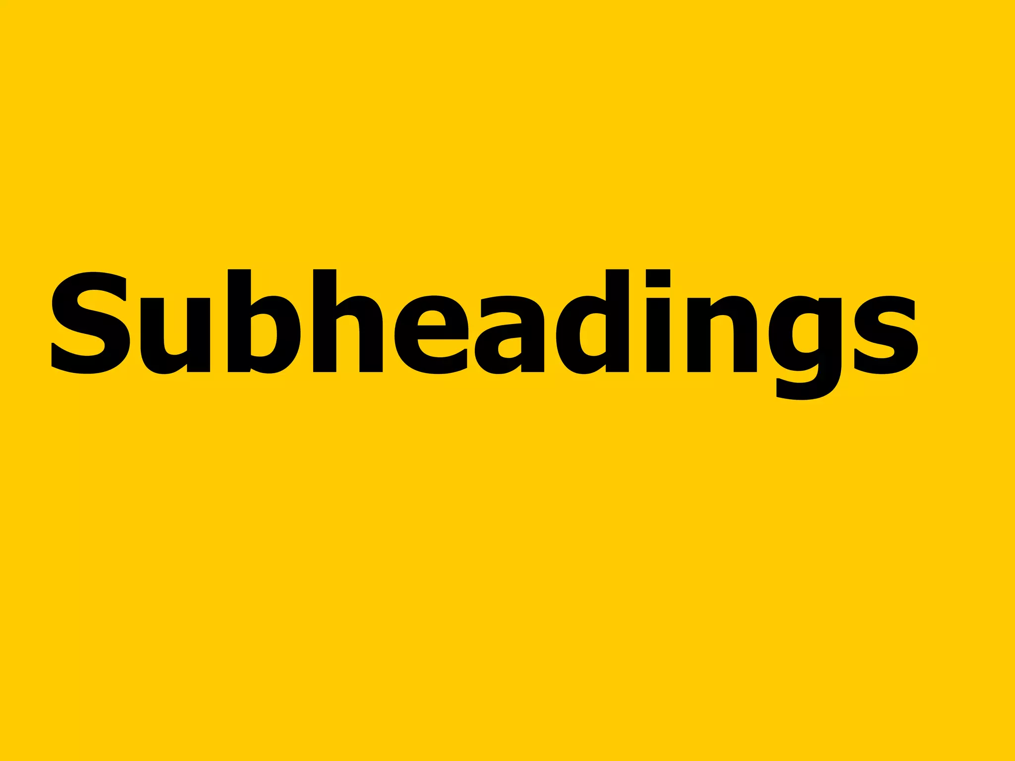 Subheadings 