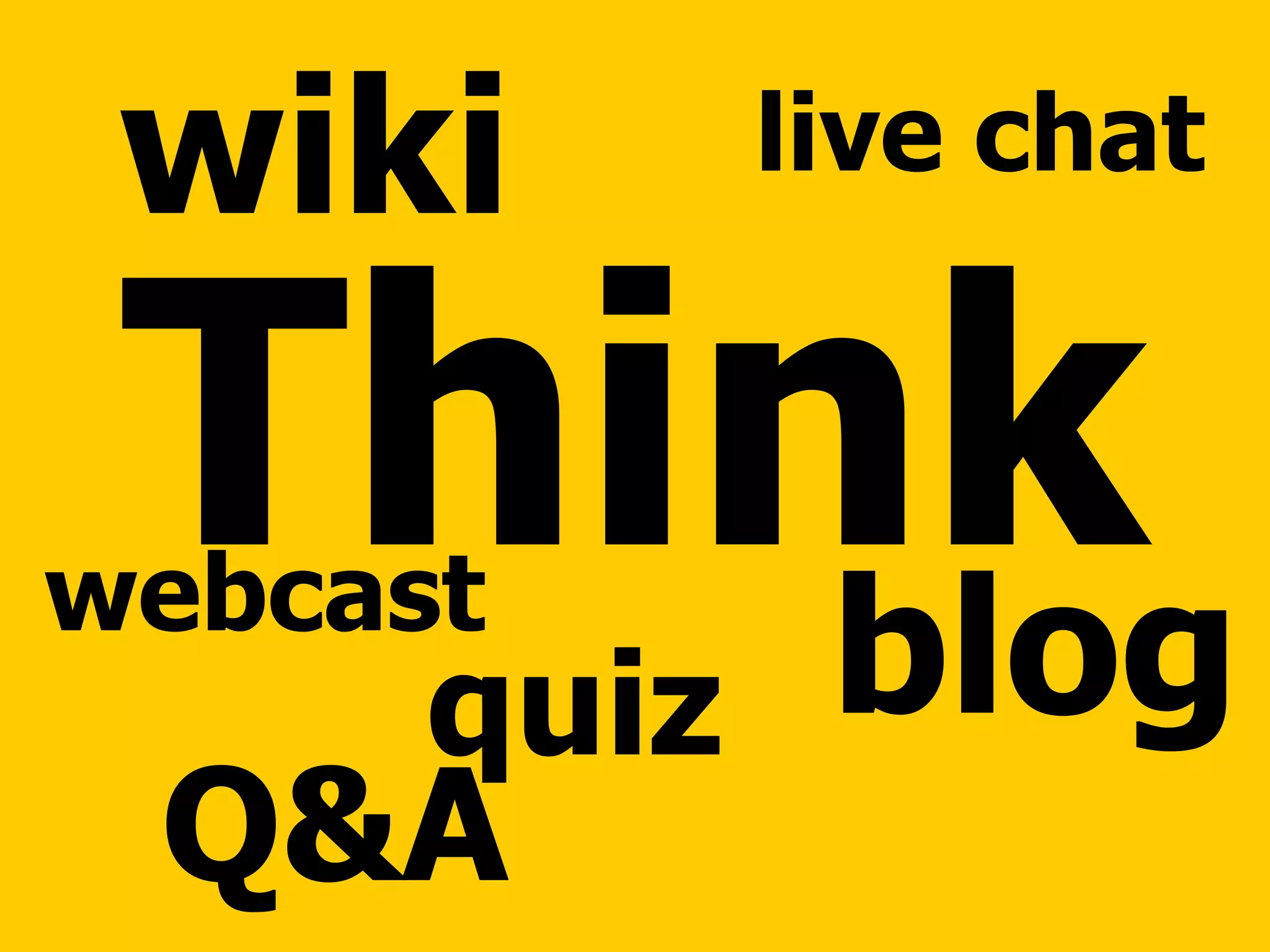 Think wiki blog Q&A live chat webcast quiz 