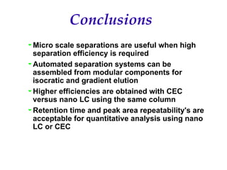 Recent Advances in Micro LC and CEC