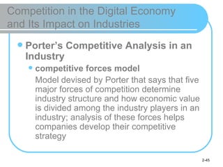 Competition in the Digital Economy  and Its Impact on Industries <ul><li>Porter’s Competitive Analysis in an Industry </li...