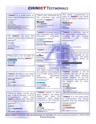 Chinict 2009 General Brochure