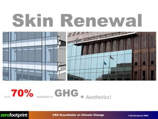 Skin Renewal Up to  70%   reduction in  GHG  +  Aesthetics! 