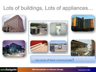 Lots of buildings, Lots of appliances… Source:Regenenergy …  but none of them communicate ! 