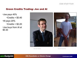 CASE STUDY FOUR Green Credits Trading: Joe and Al Photo Credit: Pigliapost Joe pays 40% Credits = $0.40 Al pays 20% Credits = $0.20 Joe buys from Al at $0.30 Photo Credit: Special*Dark 