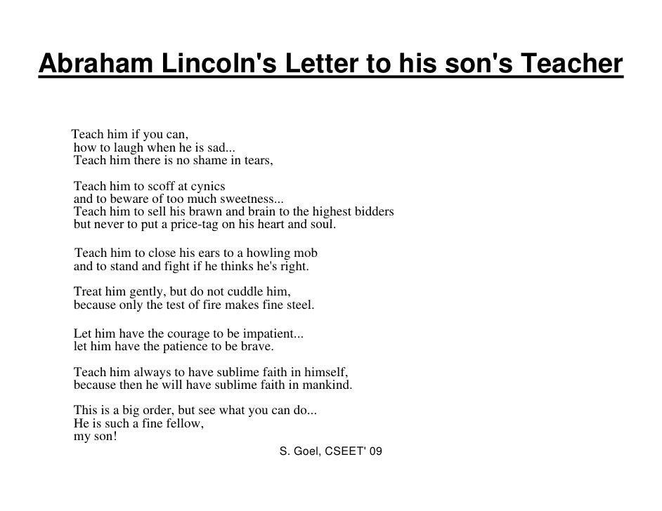 Truth Of Lincoln S Letter To Teacher Truth Of Lincoln S Letter To Teacher