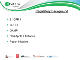 21 CFR 11 CSUCI GAMP Red Apple II Initiative Peach Initiative Regulatory Background 