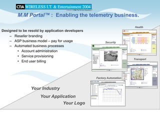 CTIA 2004 Wireless I.T. & Entertainment, "M2M Seminar Panel Discussions", Jean Barrette, Moderator