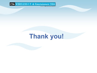 CTIA 2004 Wireless I.T. & Entertainment, "M2M Seminar Panel Discussions", Jean Barrette, Moderator